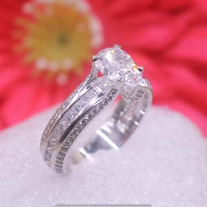 1930s Art Deco 3.65 Ct Pear Cut Moissanite Diamond Ring | Vintage Antique Engagement Ring | High Prong Set Promise Anniversary Gift for Her