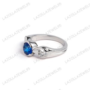 Star Wars Rebel Alliance Engagement Ring with Sapphire Diamond, Star Wars Ring, Geek Wedding Engagement Ring, Star Wars Inspired Ring