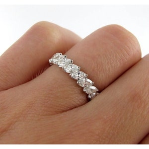 2.65Ct Marquise Cut White Diamond Wedding Full Eternity Band Ring / Unique Engagement Band / Anniversary Band / Full Eternity Wedding Bands