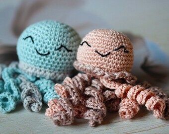 Mini Oktopus für Frühchen und Neugeborene, Amigurumi Oktopus , gehäkelte Kuscheltiere, Geschenk für die werdende Mama, Frühchen