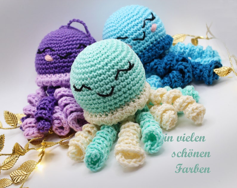 Erhältlich in Deinen 2 Wunschfarben, Tentakel zweifarbig -ein süßes Babygeschenk.