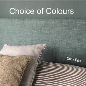 Headboard Cover - Linen style fabric - choice of colours , custom made to fit existing headboard, please see description for full details.