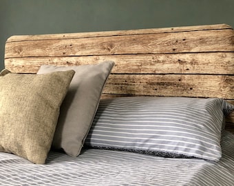 Headboard Cover - Wooden Plank Effect Fabric Cover