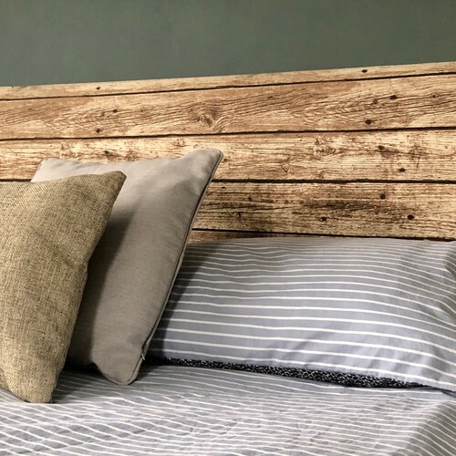Headboard Cover Wooden Plank Effect Fabric Cover Etsy UK