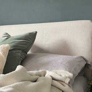 Headboard Cover - Textured Linen Style - Light Oatmeal