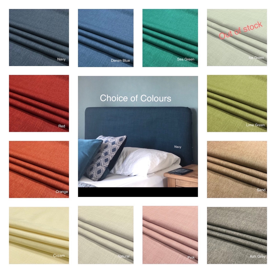 Headboard Cover Linen Style, Choice of Colours, Custom Made to Fit