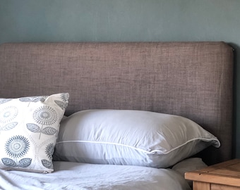 Headboard Cover - grey taupe linen style