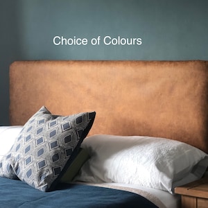 Bespoke Headboard Cover - Distressed Faux Leather - custom made to fit existing headboard, see description for full details.