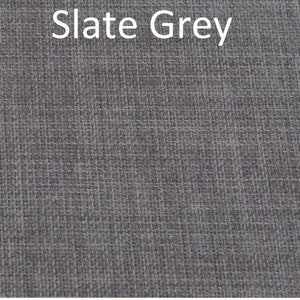 May include: Close-up of a slate grey fabric with a woven texture.