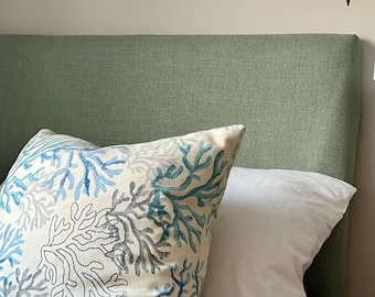 Bespoke Headboard Cover - Sea Green  Linen Style Fabric