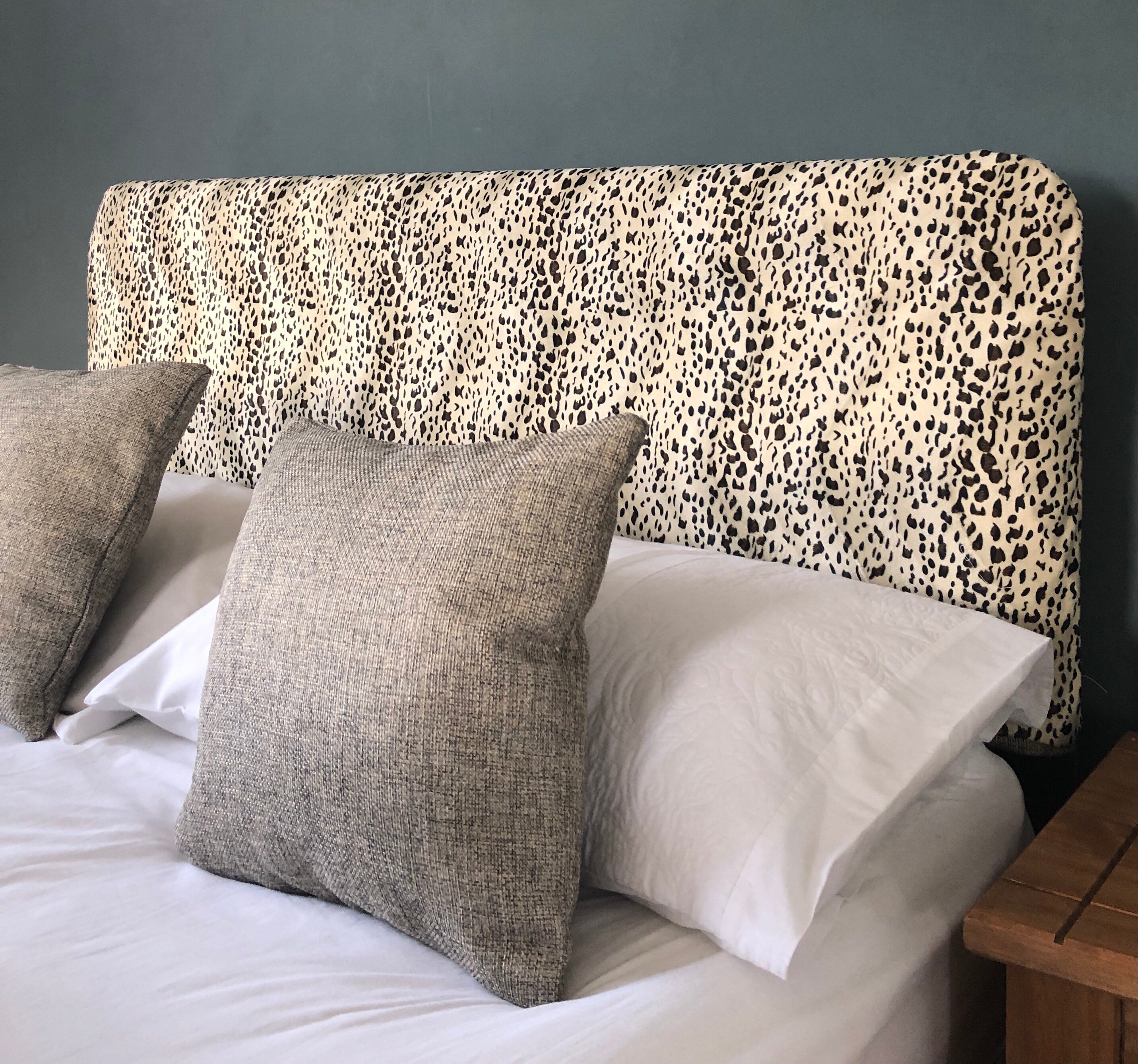 Headboard Cover Snow Leopard Velboa Faux Fur Print Fabric Etsy