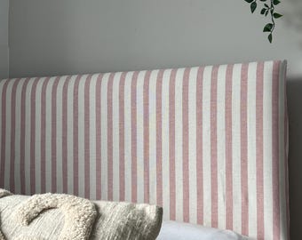 Bespoke Headboard Cover -  Candy Stripe - Dusky pink