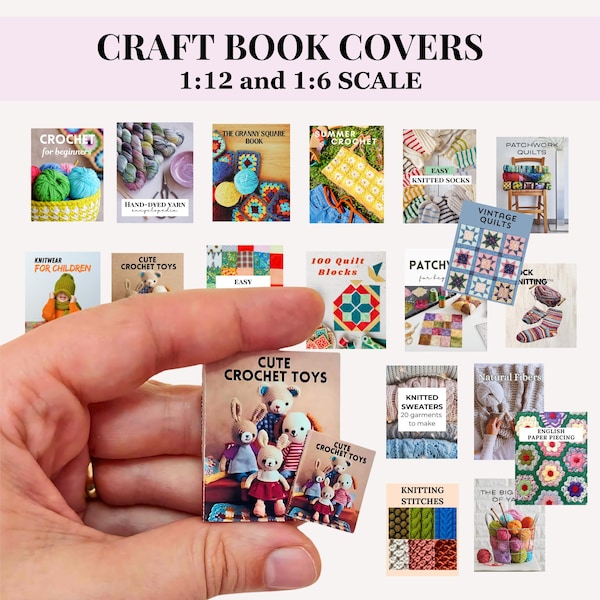 Printable Miniature Craft Book covers, DIY miniatures