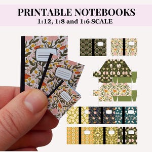 Miniatyrkompositionsanteckningsböcker och pärmhållare, utskrivbara gör-det-själv