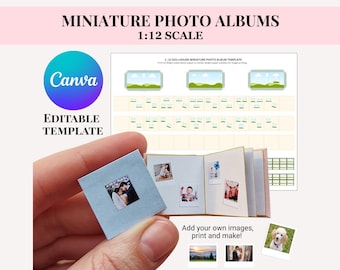 12th Photo Albums, Dollhouse Miniatures, EDITABLE CANVA TEMPLATE