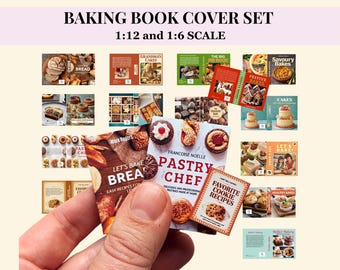 COUVERTURES DE LIVRES DE CUISSON, livres de cuisine de style rétro aux échelles 12e et 6e, décoration de maison de poupée