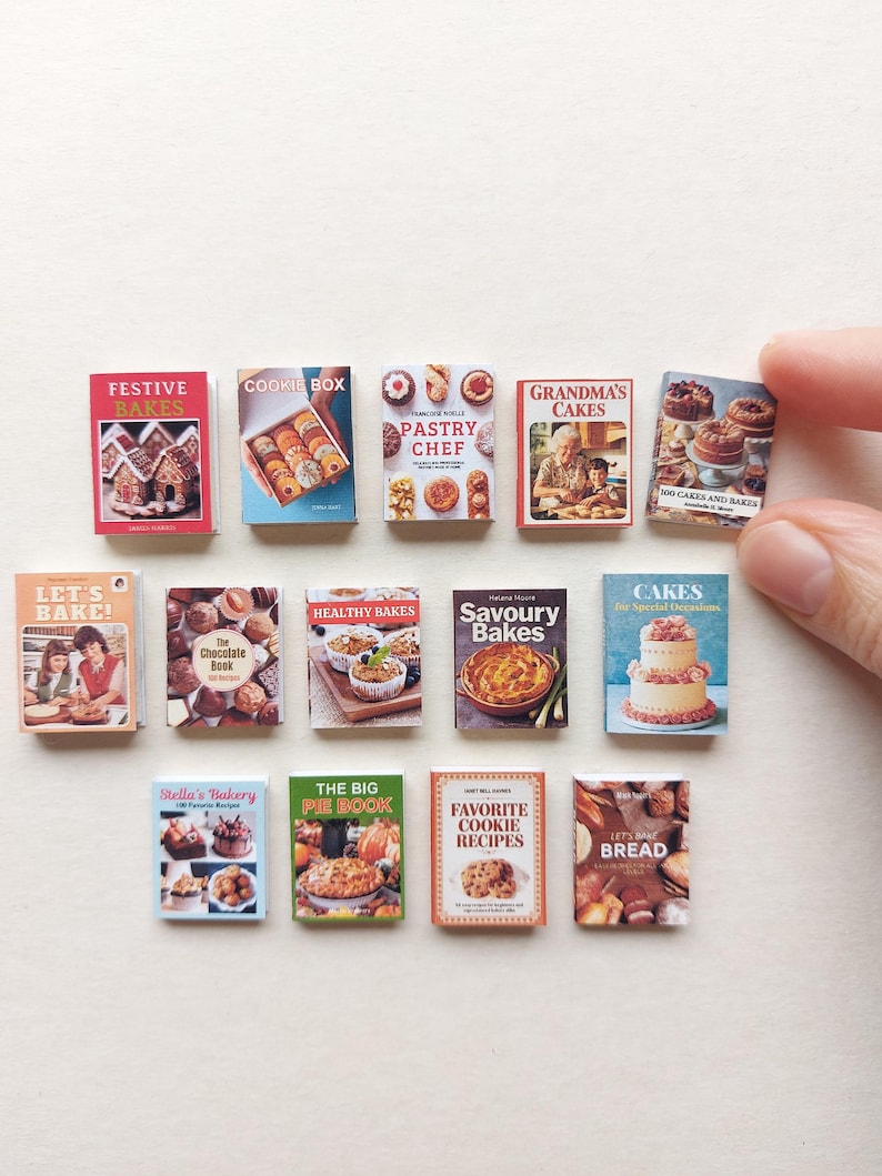 BAKING BOOK COVERS, Retro Style Cookbooks in 12th and 6th Scale ...