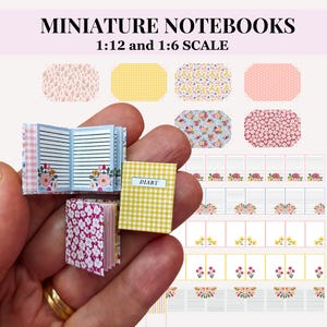 Printable Miniature Notebooks with pages, 6 designs
