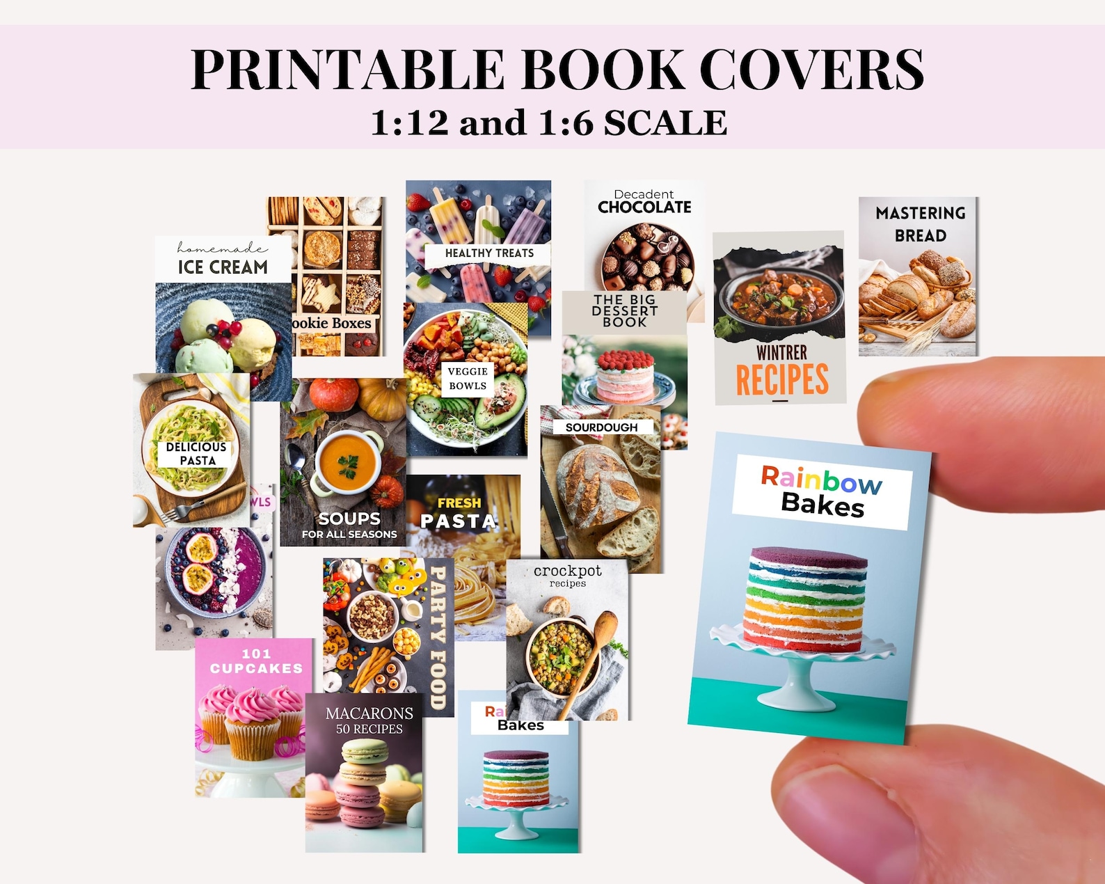 DOLLHOUSE MINIATURE COOKBOOK Covers, 12th and 6th Scale Modern Kitchen ...