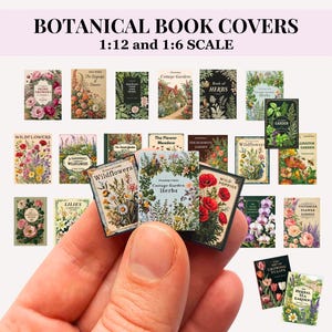 21 botanische Buch-Cover zum Ausdrucken im Vintage-Stil