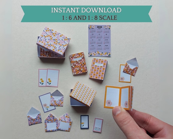 Printable Miniature Stationery Set with Planner, Journals and Writing set