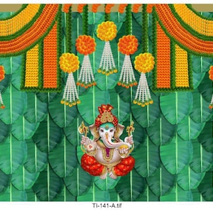 JC Marigold Ganesha Backdrop