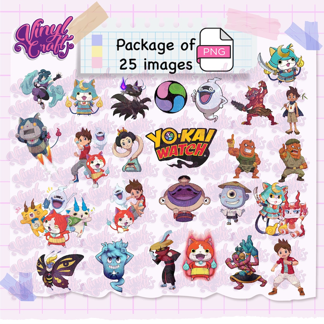 Pack of 25 Yokai Watch PNG Images / Digital Stickers / Transparent ...