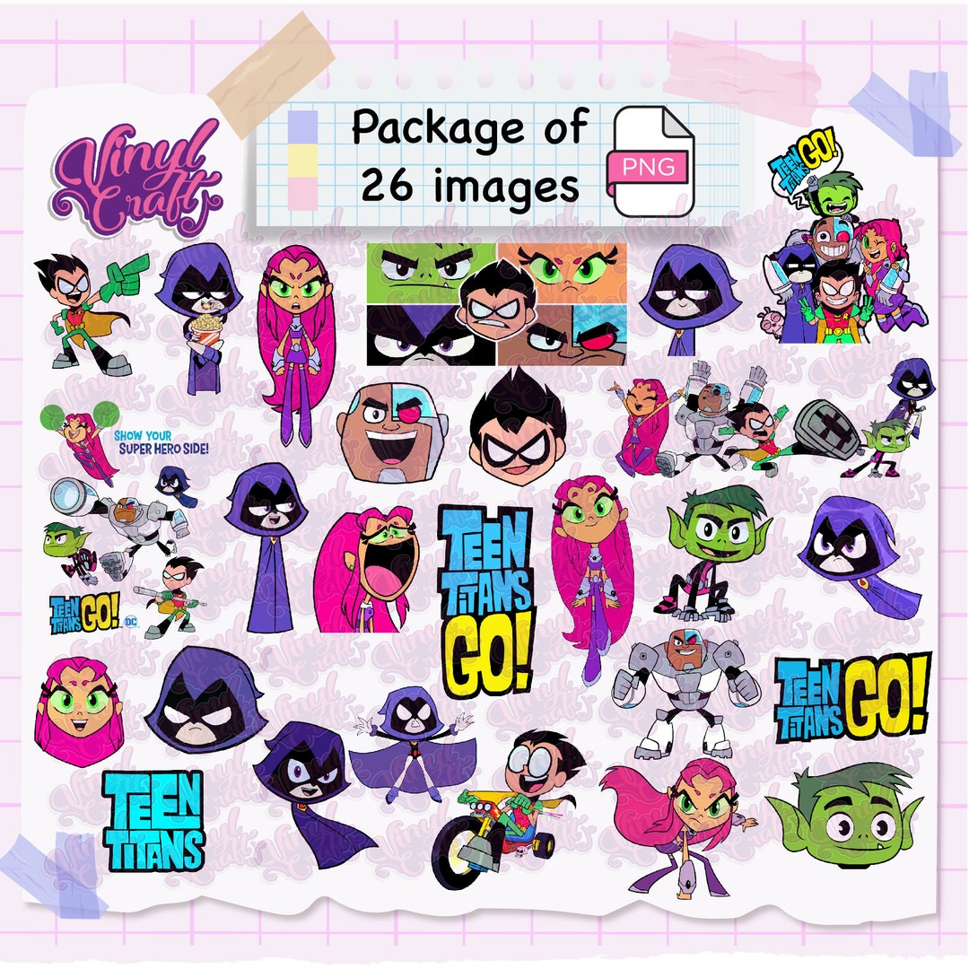 Pack of 26 Teen Titans PNG images, Teen Titans png, downloadable stickers, high quality, PNG format hq photo