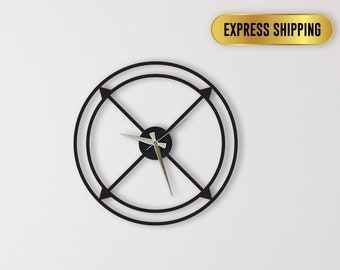 Reloj de pared grande de metal negro único, diseño minimalista reloj de gran tamaño moderno y único, esqueleto arte de pared de hogar Horloge Murale Housewarming Gift