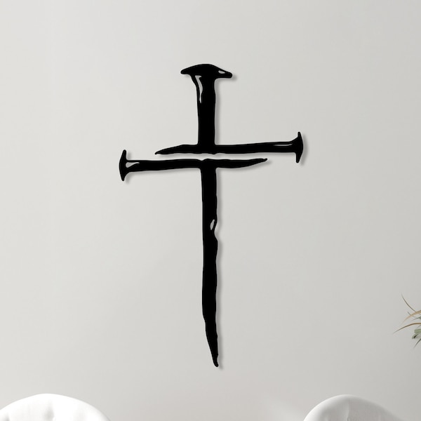 Jesus Kreuz Metall Wandkunst, religiöse Wanddekoration, christliches Wandgeschenk, Jesus Kreuz Linie Kunst, minimalistische christliche Wohnkultur, Ostergeschenk