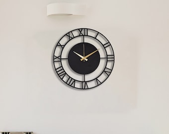 Elegant Large Wall Clock, Black Elegant Silent Oversize Clock, Chic Unique Art Home Decor, Living Room Clock, Horloge Murale, Modern Clock