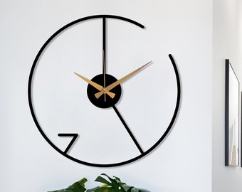 Modern Minimalist Wall Clock, Oversize Metal Wall Clock, Silent Modern Stylish Wall Clock, Unique Boho Home Decor, Wanduhr,Housewarming Gift