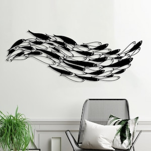 Metal Wall Art Fish Family, School of Fish, Fish Sign, Nautical Decor, Home Office Decor, Sea Decor, Koi Fish Wall Art, Farmhouse Wall Decor