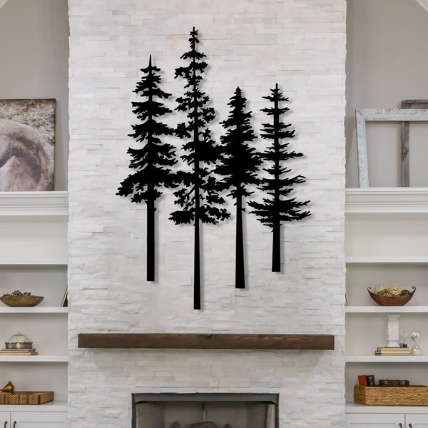 Pine Tree Metal Wall Art, Tree Decor Wall Hanging, Tree Sign Home Decor, Large Outdoor Wall Art, Nature Lover Gift, Unique Farmhouse Decor
