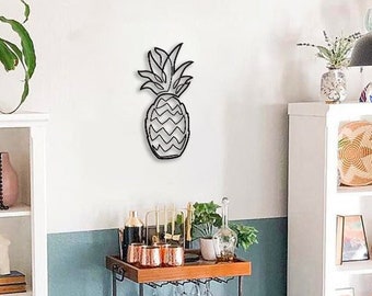 Decorazione murale ananas, segno murale in metallo ananas, decorazione murale in acciaio Boho, decorazione della parete del soggiorno della cucina, regalo di inaugurazione della casa, segno di ananas