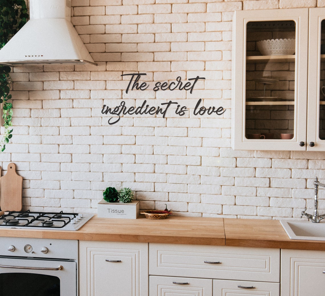 The Secret Ingredient is Love Metal Wall Art Cozy Kitchen Etsy