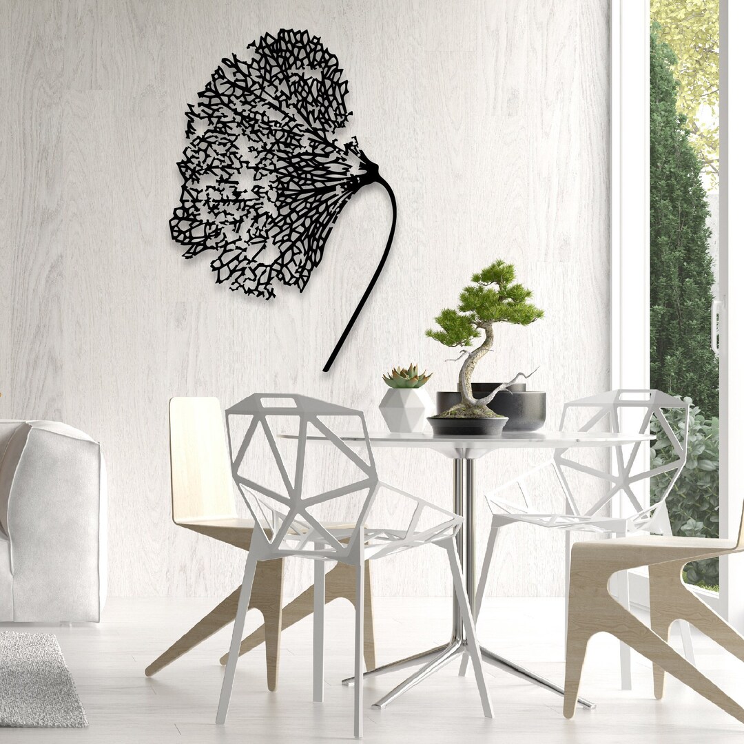 Leaf Metal Wall Art, Leaf Metal Wall Decor, Nature Sign, Kitchen Wall Hanging, Large Modern Wall