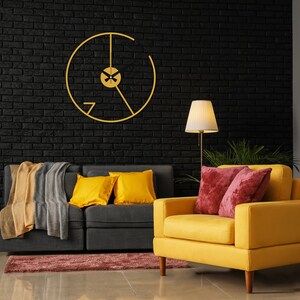 Moderne minimalistische Wanduhr, Oversize Metall Wanduhr, Stille Moderne Stilvolle Wanduhr, Einzigartige Boho Wohnkultur, Wanduhr, Einweihungsgeschenk Gold