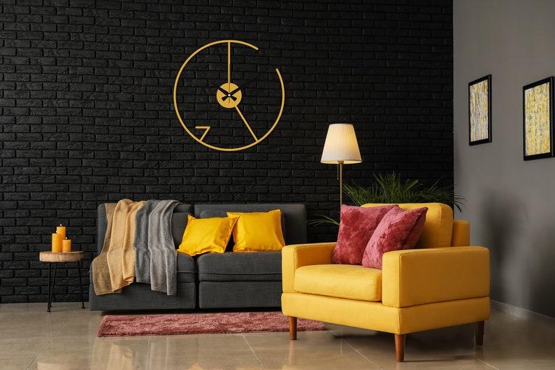 Reloj de pared minimalista moderno, reloj de pared de metal de gran tamaño, reloj de pared moderno y silencioso, decoración única del hogar Boho, Wanduhr, regalo de inauguración de la casa Oro