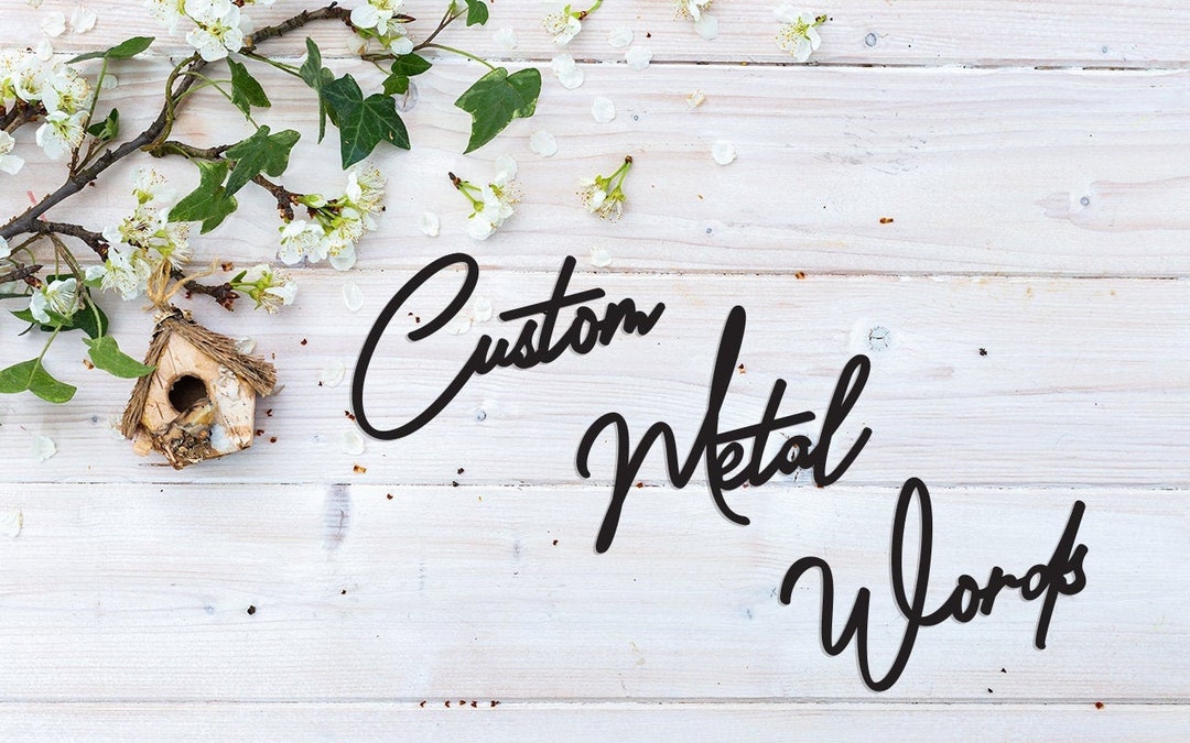 Custom Metal Words Wall Sign, Personalized Metal Wall Quotes Home Decor, Modern Living Room