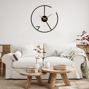 Reloj de pared minimalista moderno, reloj de pared de metal de gran tamaño, reloj de pared moderno y silencioso, decoración única del hogar Boho, Wanduhr, regalo de inauguración de la casa imagen 4