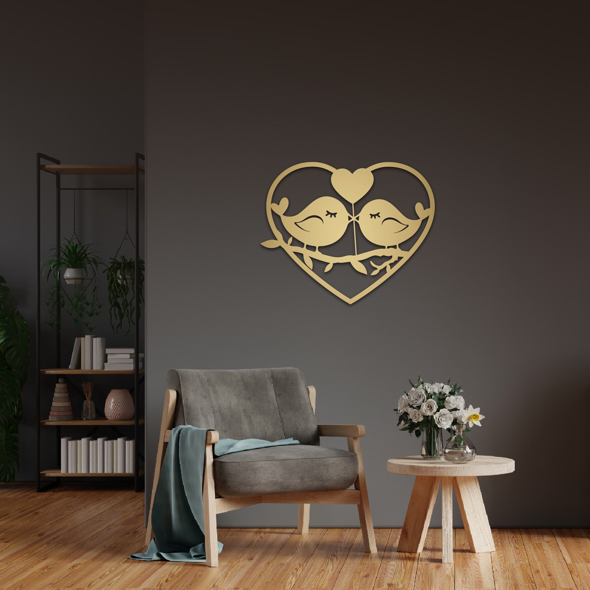 Love Birds Wall Art 2 Birds Metal Wall Decor Lover Sign Etsy