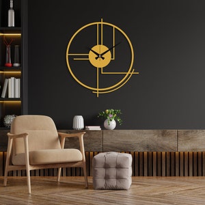 Metal Large Wall Clock, Minimalist Silent Clock Decor, Best Clock Gift for Home, Modern Design Black Clock, Boho Wall Clock, Clock for Wall image 7