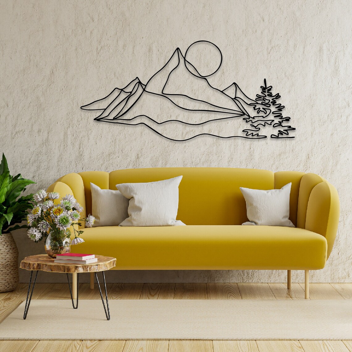 Mountain Metal Wall Decor Minimalist Mountain Art Metal Wall - Etsy