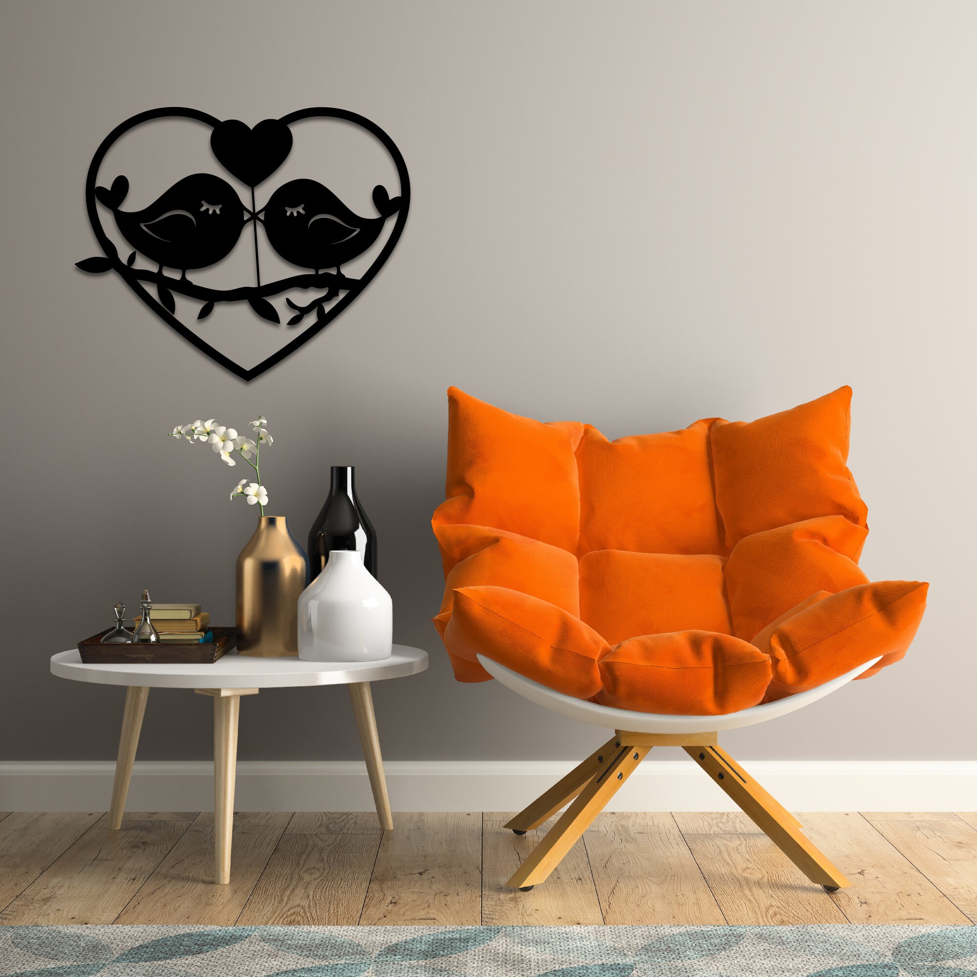 Love Birds Wall Art 2 Birds Metal Wall Decor Lover Sign Etsy