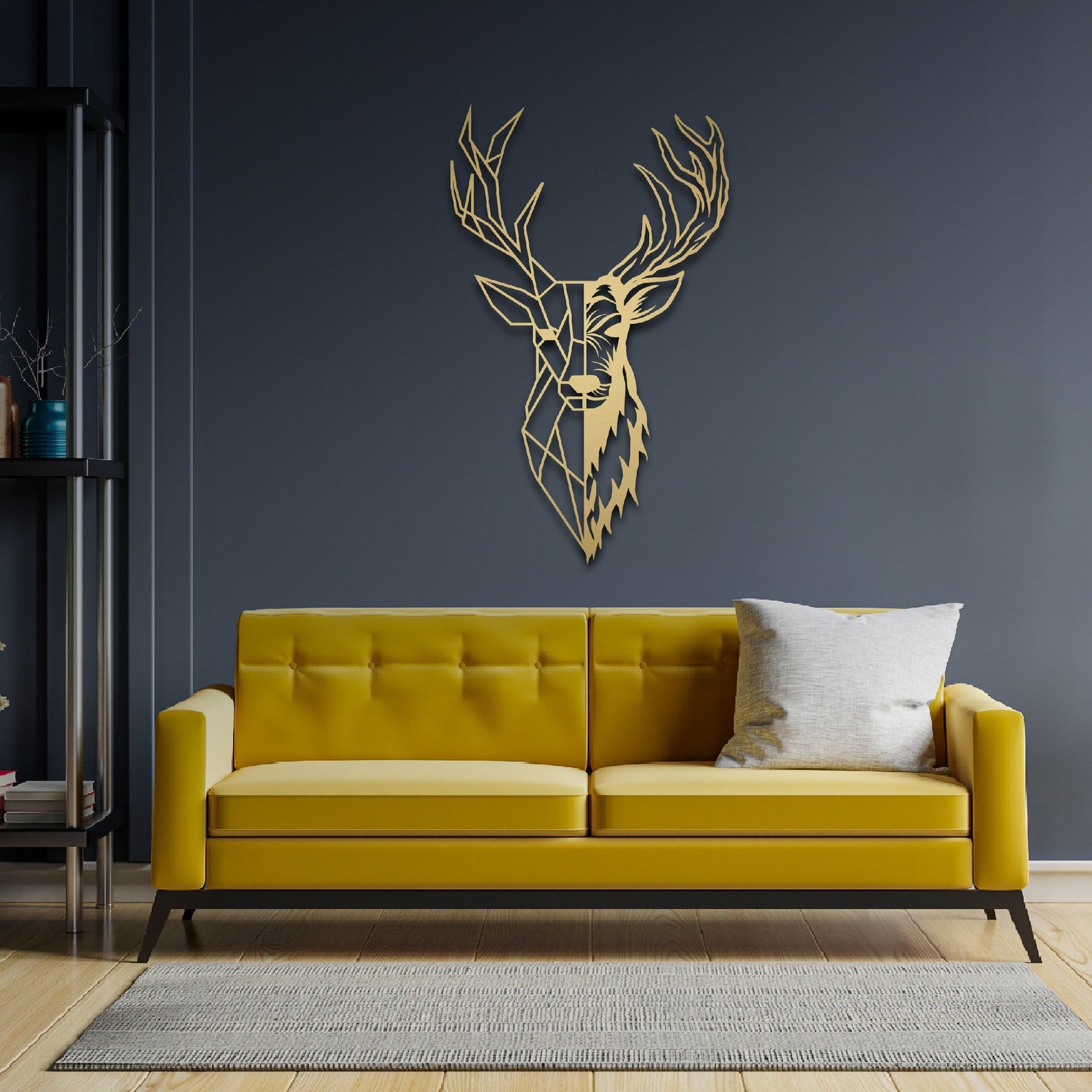 Gold Deer Head Metal Wall Art Deer Signhousewarming - Etsy