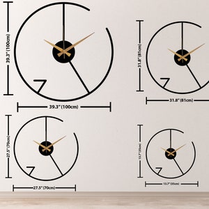 Reloj de pared minimalista moderno, reloj de pared de metal de gran tamaño, reloj de pared moderno y silencioso, decoración única del hogar Boho, Wanduhr, regalo de inauguración de la casa imagen 8