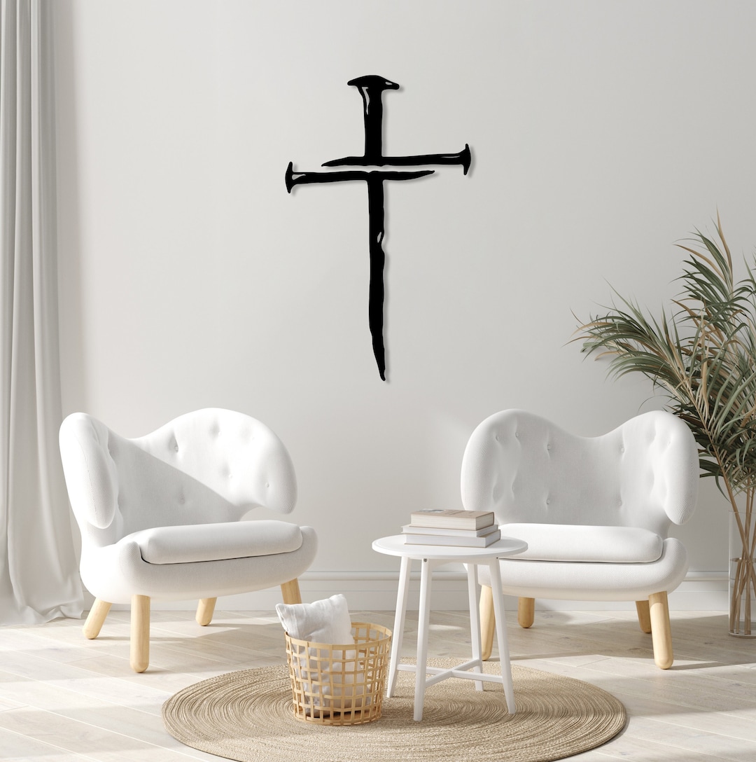 Jesus Cross Metal Wall Art, Religious Wall Decor, Christian Wall Gift