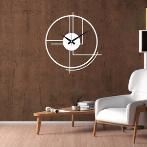 Metalen grote wandklok, minimalistische stille klok decor, beste klok cadeau voor thuis, modern design zwarte klok, Boho wandklok, klok voor muur afbeelding 8