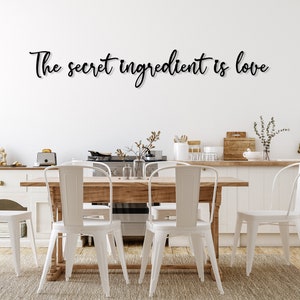 The Secret Ingredient is Love Metal Wall Art, Cozy Kitchen Metal Wall Letters, Kitchen Wall Decor, House Warming Gift for Her Dining Room image 5
